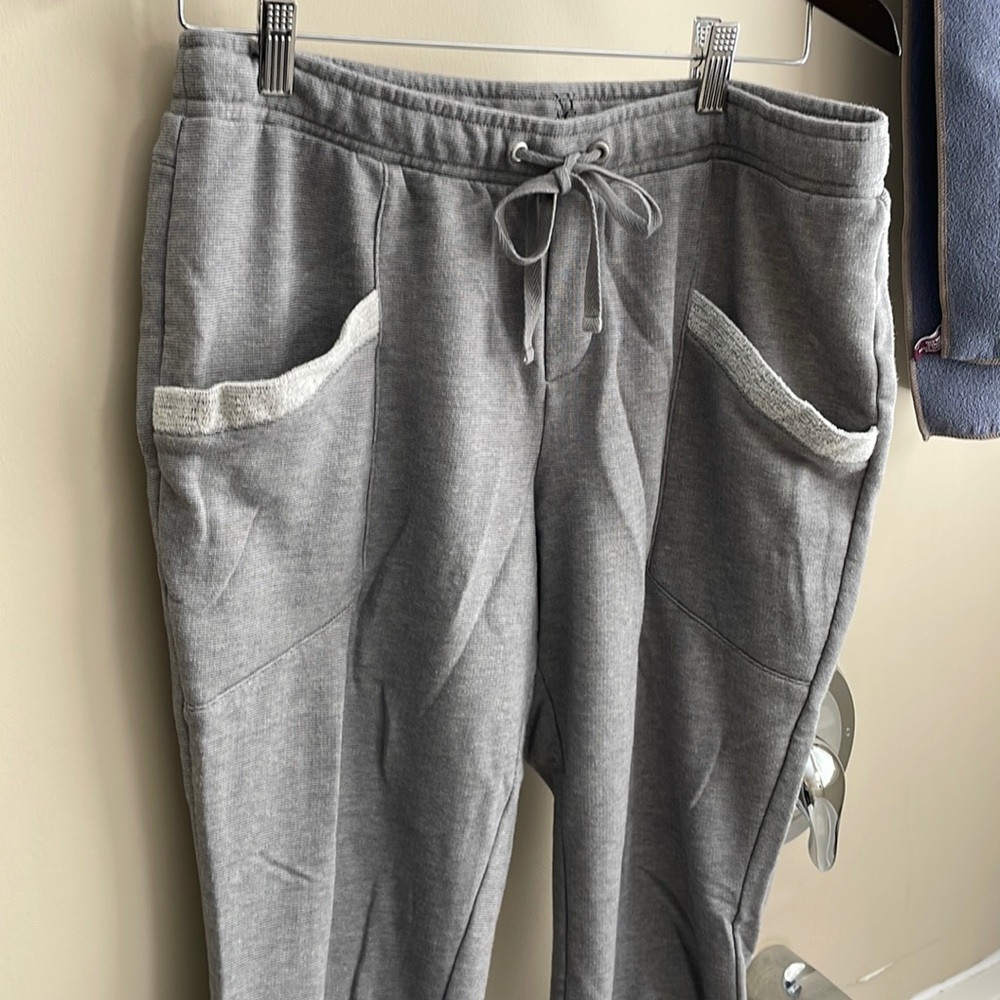 New York and Company Joggers.. grey with white trim around the pockets